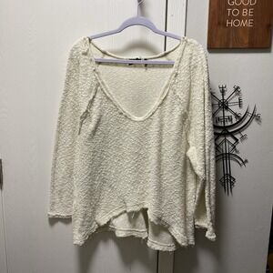 Urban Outfitters Out From‎ Under Terry cloth Sweater Large Ivory Distressed